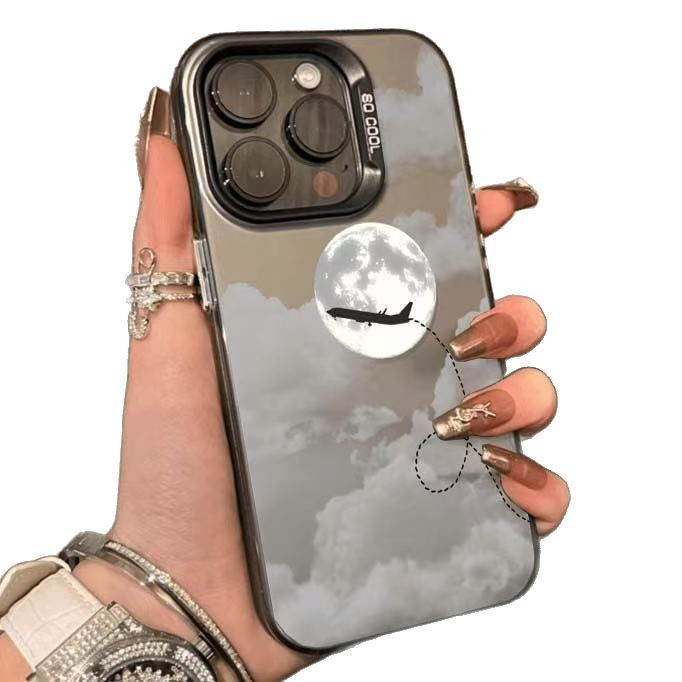 Funda para Teléfono Moon Plane Compatible con Apple 17 Promax, Funda Personalizada Energética, iPhone 16/15/14 Texto 13.