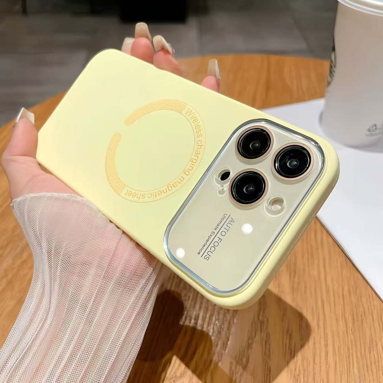 Ventana grande magnética de color sólido simple para iPhone16ProMax funda para teléfono móvil 15 Apple 14 pareja 13 nuevo