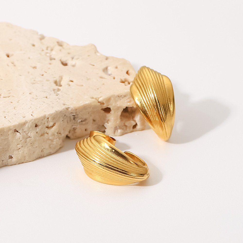 Fashion Geometric Stainless Steel Ear Studs Gold Plated Stainless Steel Earrings