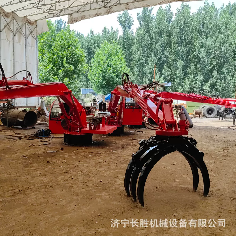 定制1-16米固定式抓木机轮式随车抓木机伸缩旋转车载抓料机挖掘机