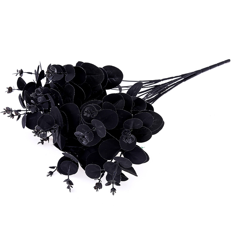 Amazon New Product Money Plant Leaf Bundle ins European and American Plants Decorative Wall Dining Table Flower Accessories Artificial Money Plant Leaf