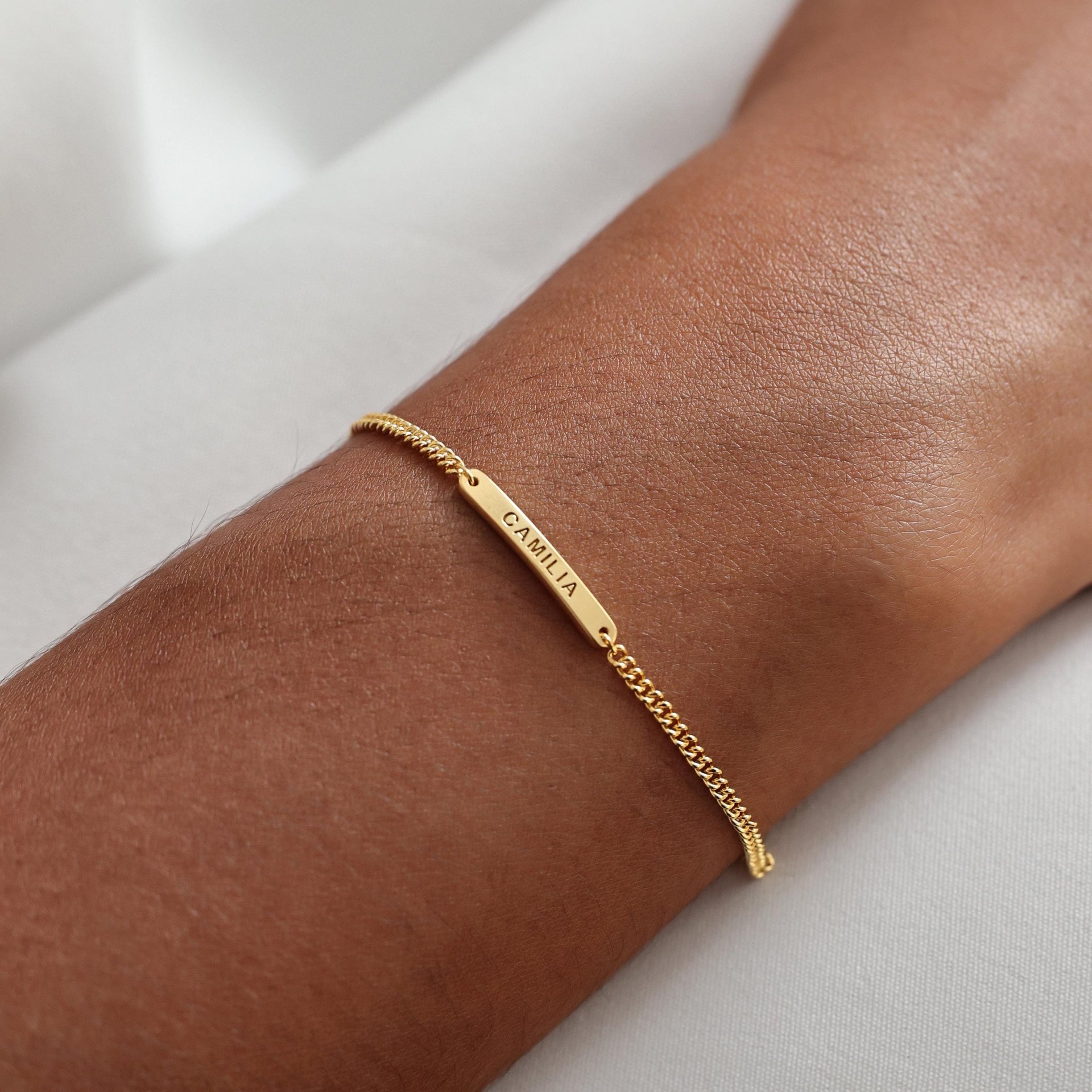 Corrosion custom letter bracelet stainless steel long engraved name bracelet mini grinding chain cross-border hot selling jewelry