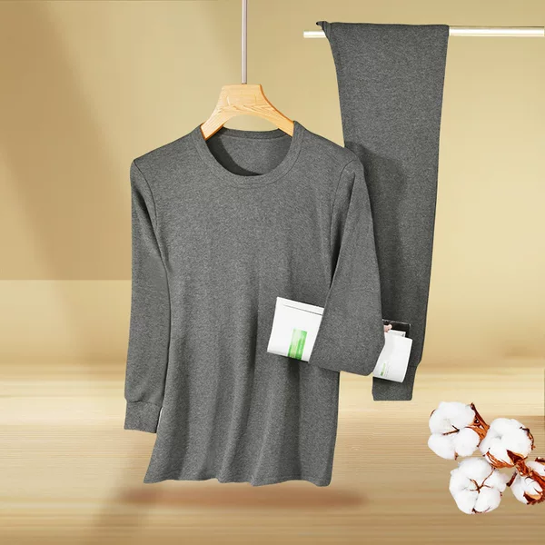 Men's and Women's Pure Cotton Thermal Underwear Set for Autumn and Winter, New Cotton Knitwear and Thermal Pants