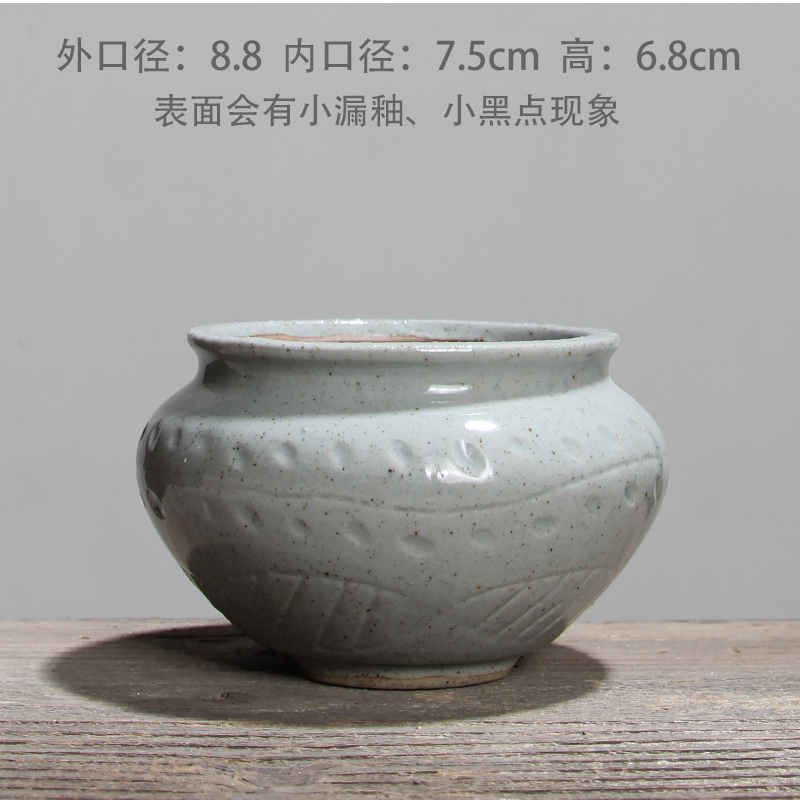 景徳鎮の多肉の植木鉢の陶磁器の個性のアイデアの復古の青い花の簡単な法師の控型の小さい古い杭の粗い陶器の植木鉢|undefined
