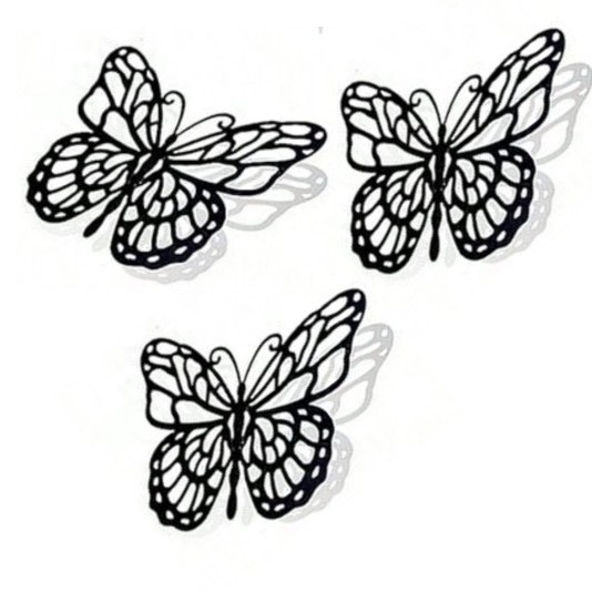 12 pegatinas doradas de mariposas huecas para pared, pegatinas de mariposas para decoración de paredes del hogar, pegatinas creativas de mariposas.