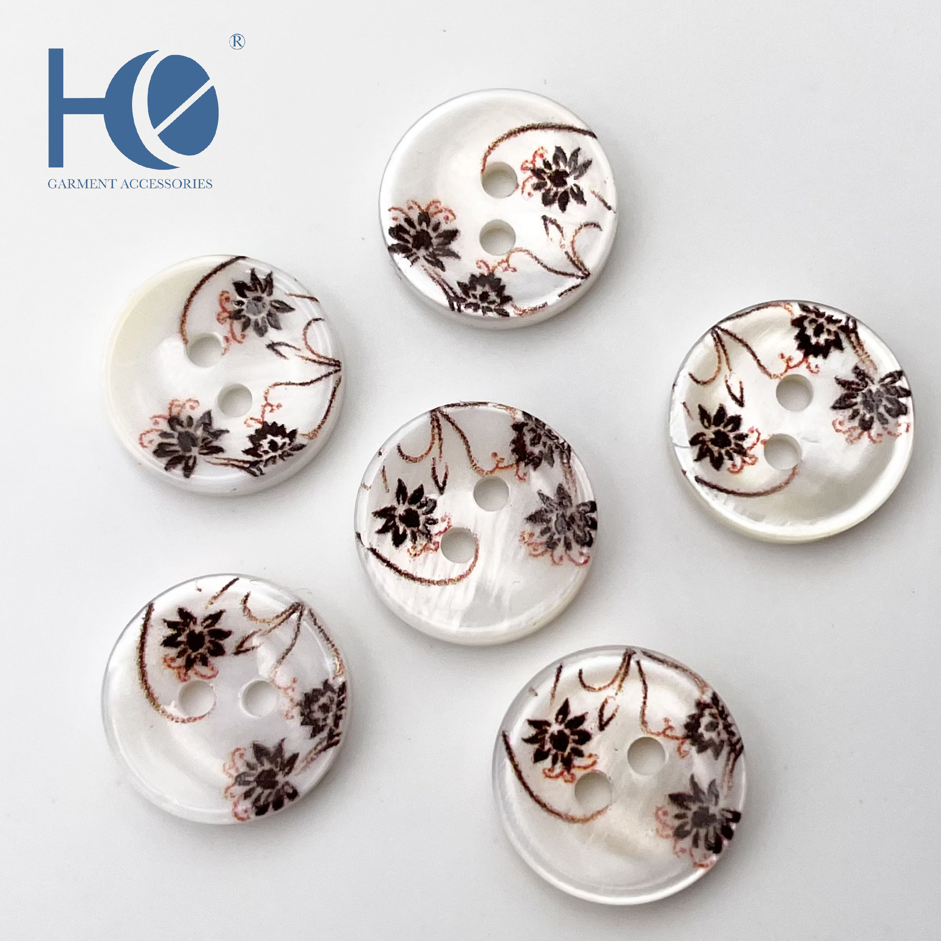 珍珠贝壳扣淡水贝河贝细边两眼衬衫扣双面白毛衣开衫扣出厂价现货