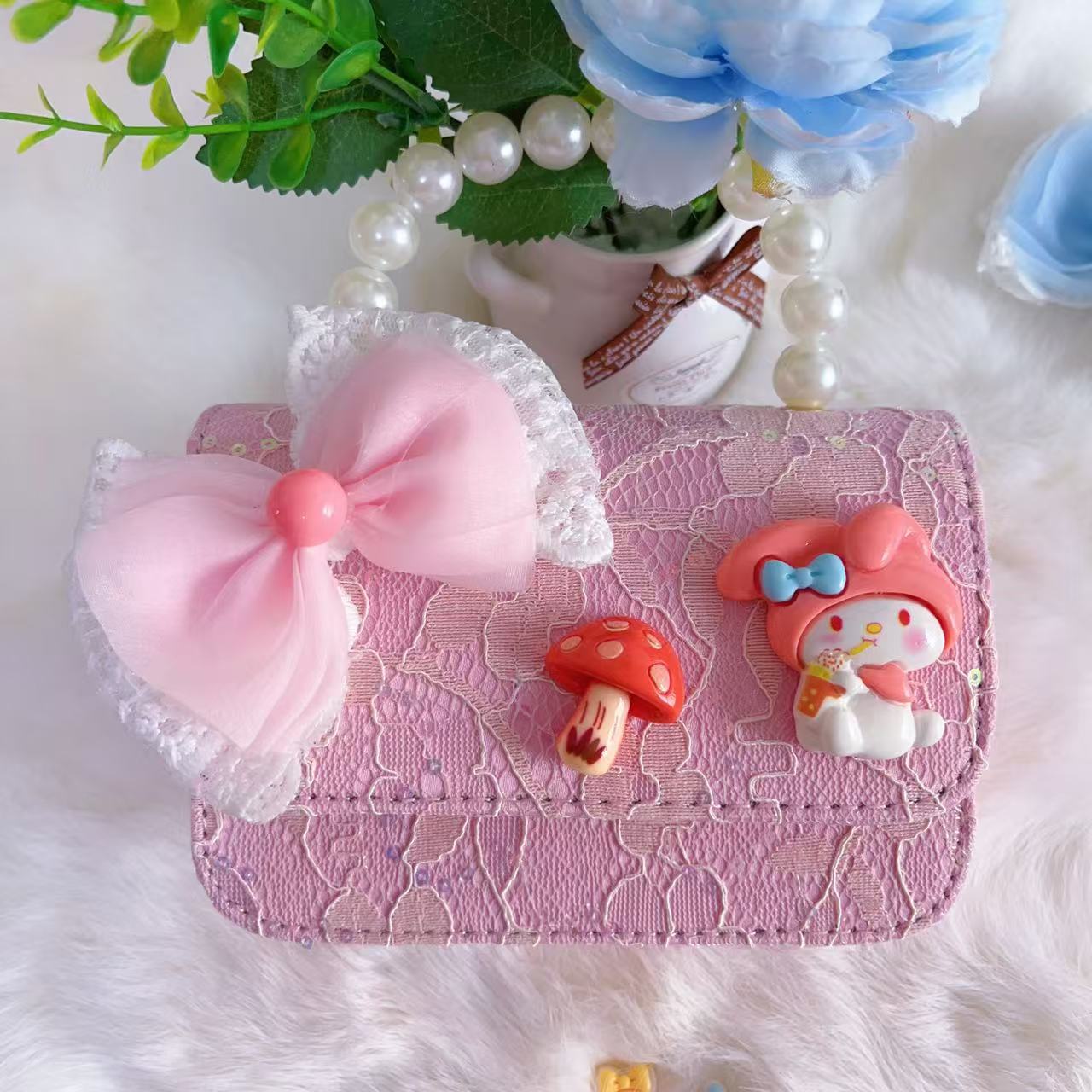 Bagos de hombro para niños primavera y verano frescos bolsos de perlas para niñas Aisha pequeña princesa bolsos de mochila de estilo extranjero