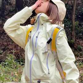 Y6U美式复古户外登山连帽冲锋衣外套女韩版宽松春秋新款休闲情侣