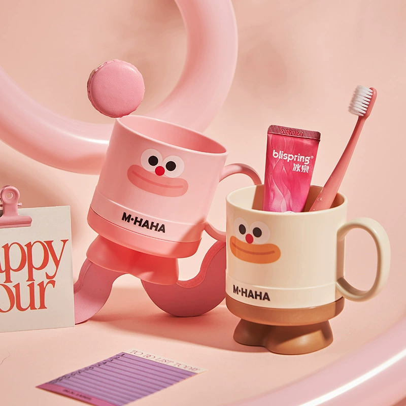 Большой рот Ха Творческий Путешествие Мультфильм Водяной стакан Ванная комната с ручкой Зубная щетка Чашка для полоскания рта