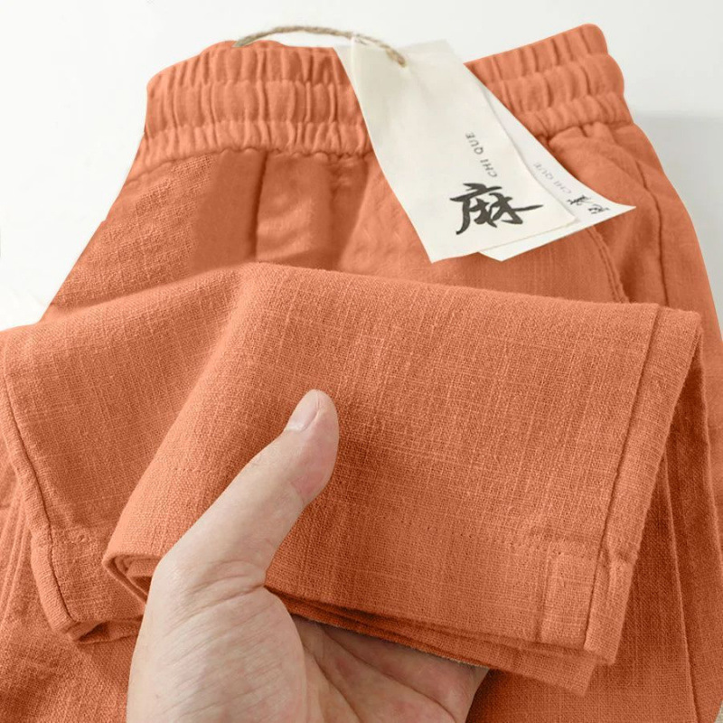 纯亚麻阔腿裤女年夏季直筒休闲长裤时尚百搭宽松薄款棉...|undefined