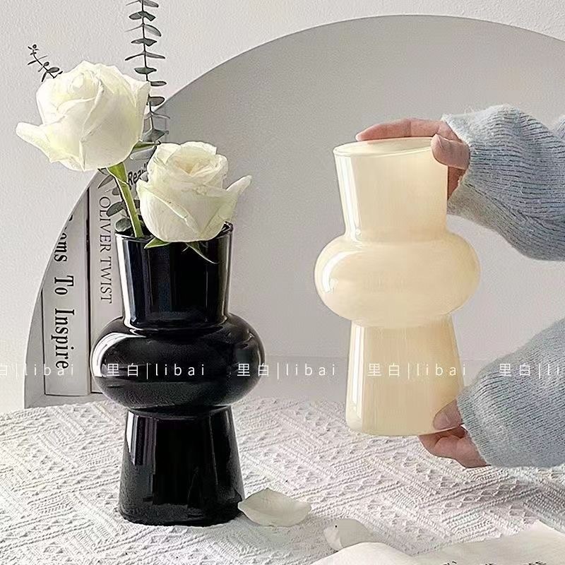 Living room desktop flower arrangement decorative vase Nordic simple Fenton mid-ancient lantern vase hydroponic high-looking decoration