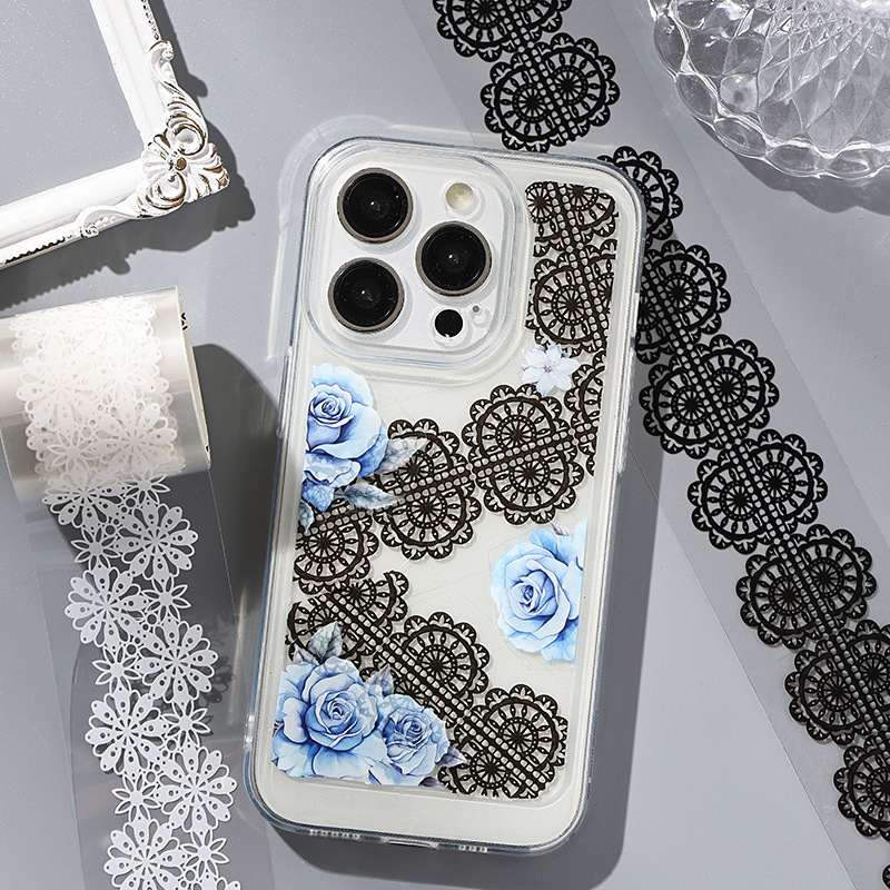 Cintas de encaje PET collage tela de mano DIY decoración material de base cinta de niña corazón pegatinas de mano