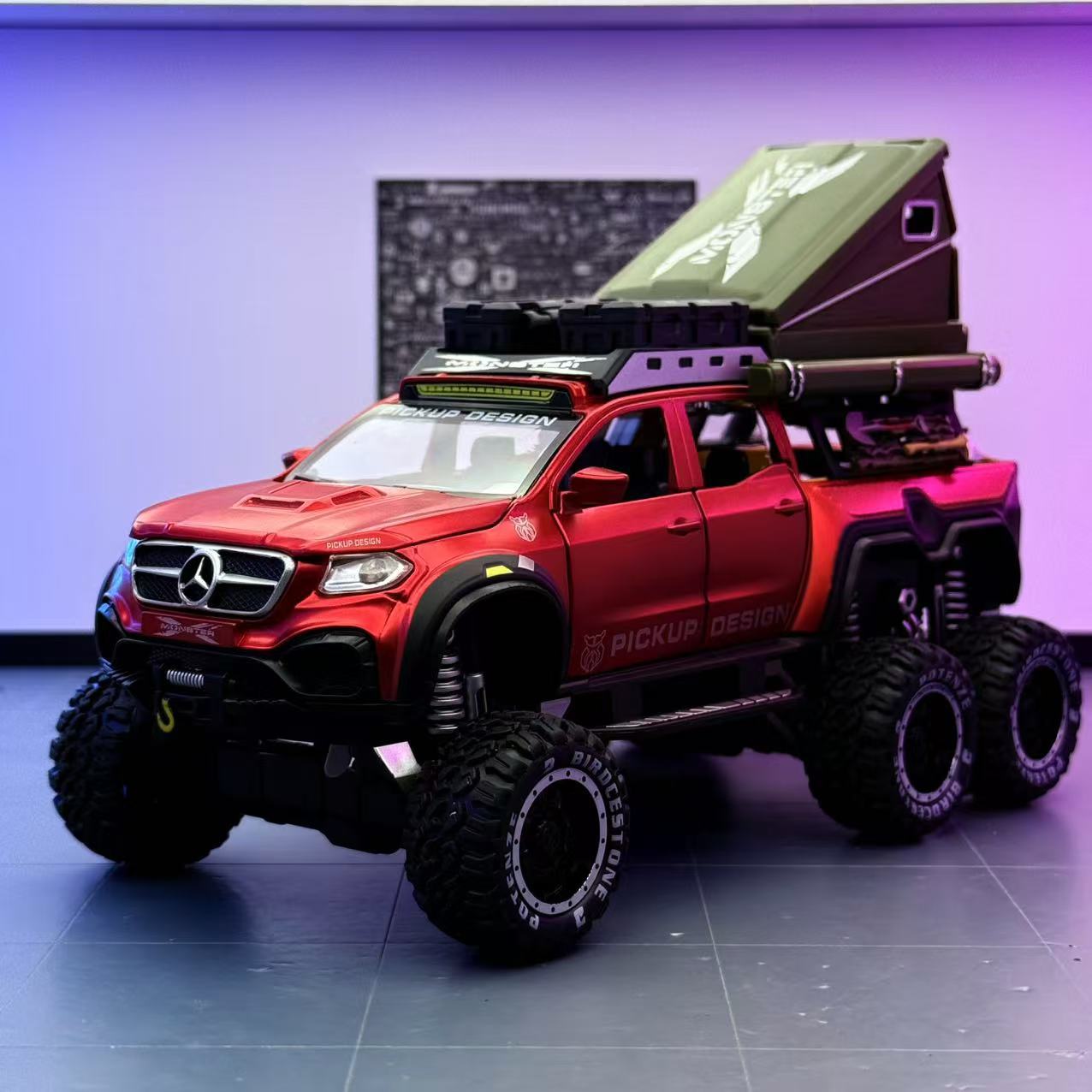 Modelo de coche Chimei 1 a 28 Big Ben X-Class todoterreno de aleación camper con sonido y luz modelo de juguete decoración