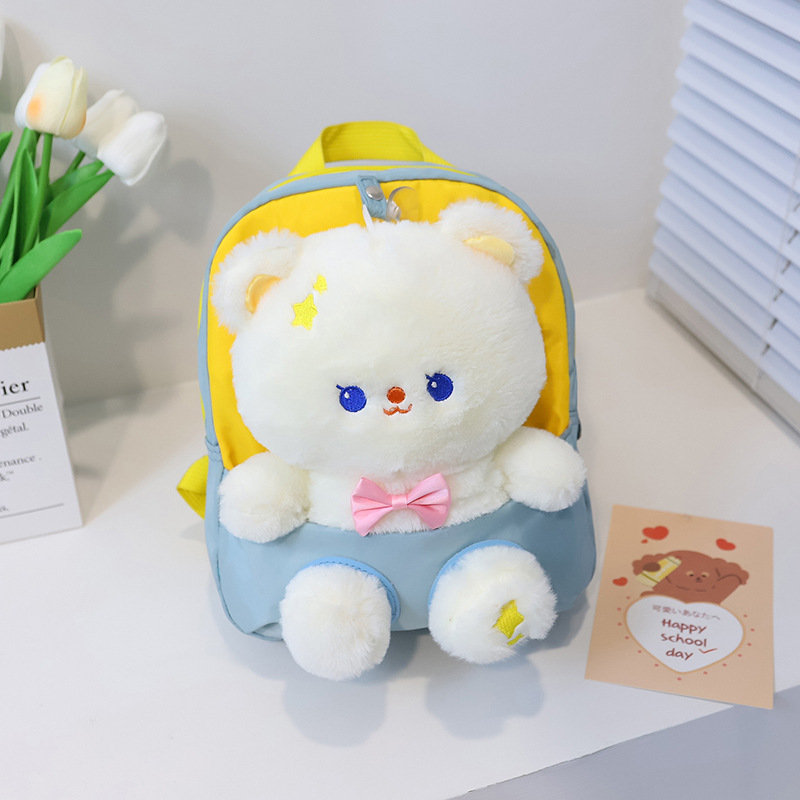 Bolso DE LOS NIÑOS kindergarten Mochila pequeña clase chica mochila lindo Oso de dibujos animados muñeca de peluche mochila fabricante