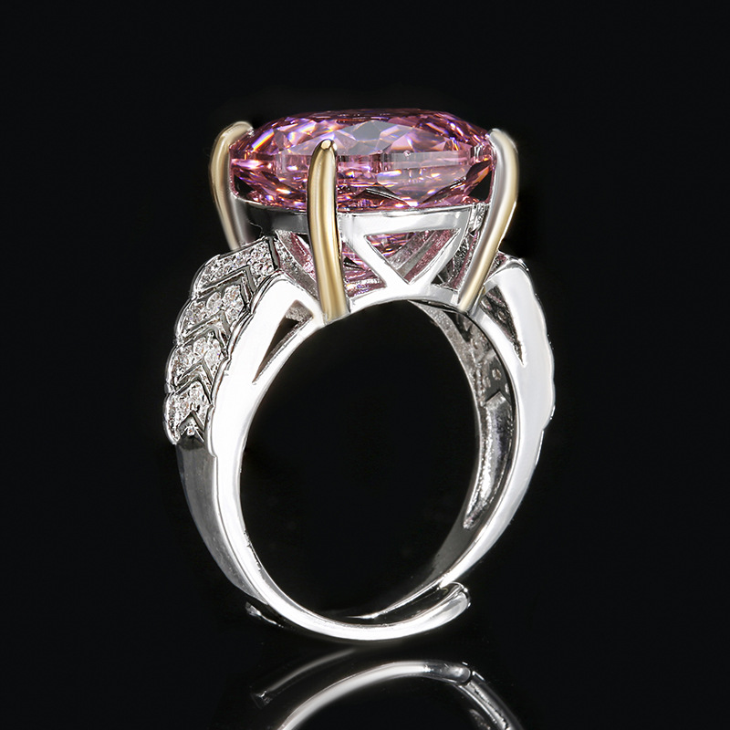 2025 nuevo Zhuangshengsheng Jewelry Fondo de cobre chapado en oro rosa corte seco rosa temperamento traje piedra principal 14-12mm