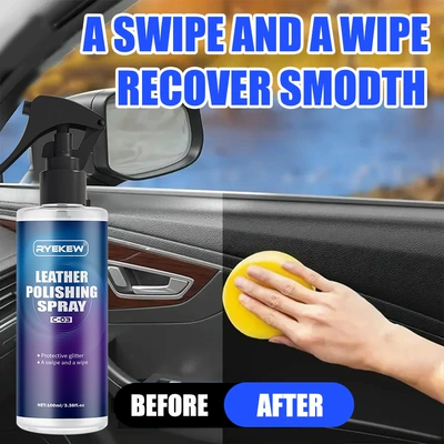 Ryekew Car Interior Coating Refresher Real Leather Seat Glow Care Nourishing New Care