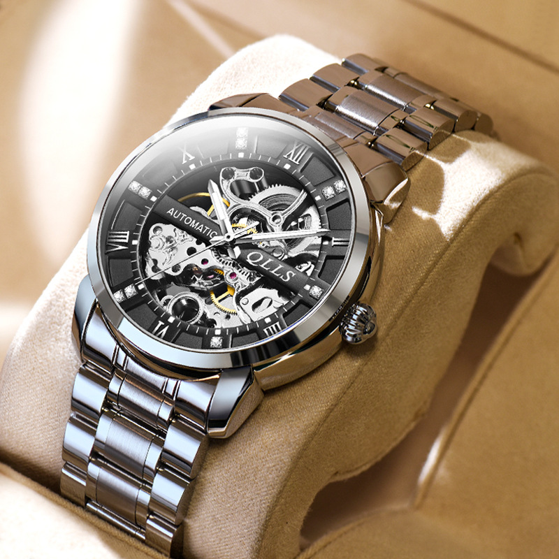 Swiss factory watch men's mechanical watch automatic fashion hollow steel belt fashion night light student men's watch