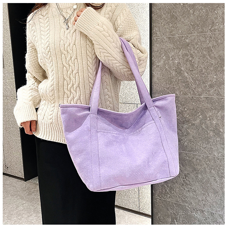 Tote Bag 2024 Autumn and Winter new trendy European and American simple matte solid color single-shoulder bag, handbag, fashionable women's bag undefined