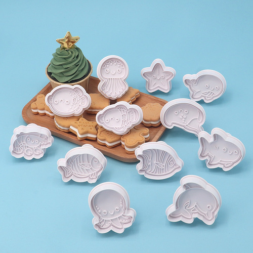  Sea Animal Series Cookie Mold DIY Baking Set Kitchen Household Creative Cake Mold Frosting
