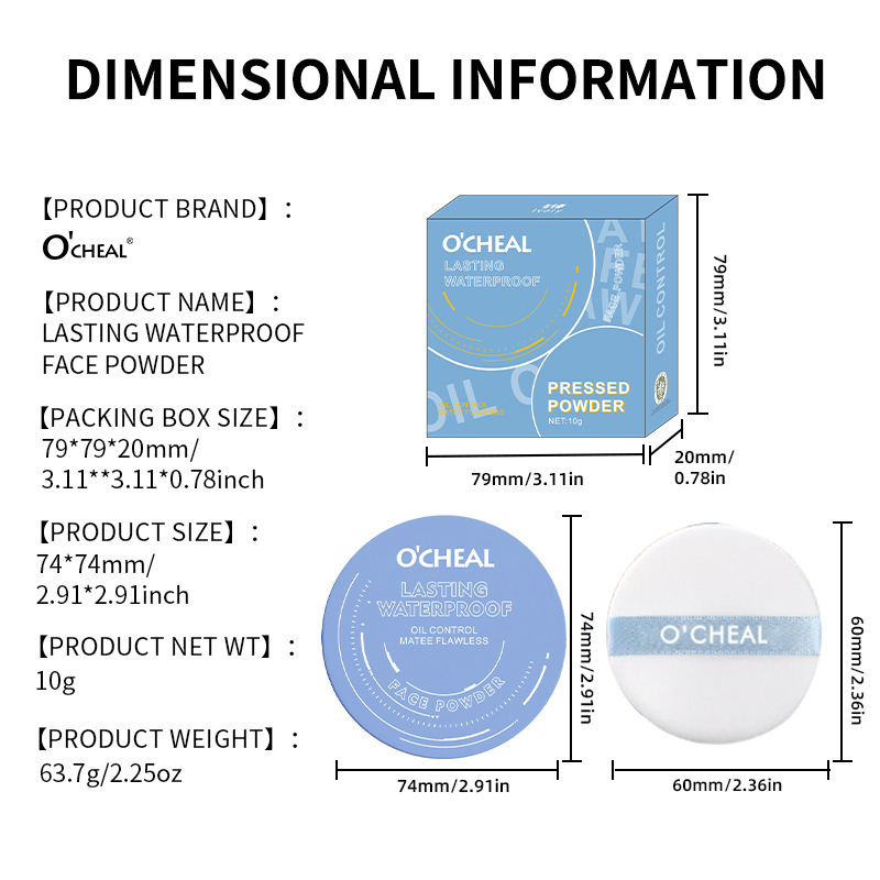 OCHEAL クロスボーダー コンシーラー ウォータープルーフ パウダー 長持ち コンシーラー ナチュラル ヌードメイク オイルコントロール メイクアップセッティングパウダー メイク落ちしにくい|undefined