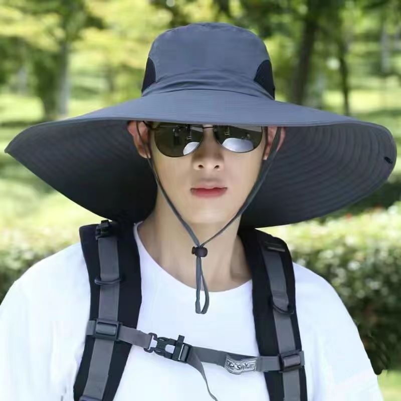 15cm Large Brim Hat Men's Outdoor Sun Protection Hat Summer Sun Hat Fishing Hat Mountaineering Fisherman Hat