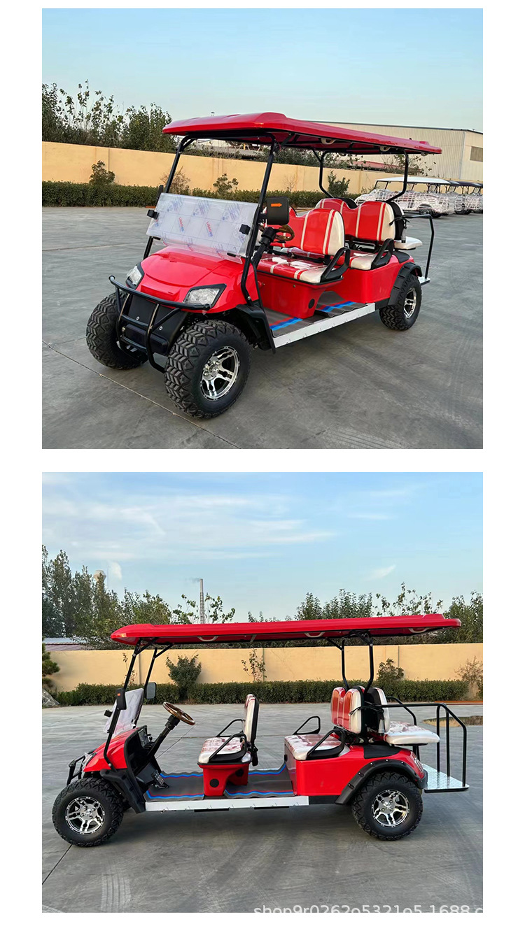 2-seater, 4-seater, 6-seater foreign trade export sightseeing golf cart, hotel shuttle vehicle, four-wheel electric vehicle