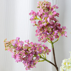 紫丁香手感保濕仿真花家居餐桌裝飾花藝法式紫藍色花材婚慶假花藝