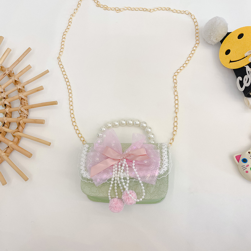 Moda princesa bolso estilo coreano arco cadena mensajero bolsa niña MINI BOLSA cuadrada accesorios de viaje