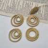 DIY rattan editor bamboo editor ear decoration spot rattan three -circle round earrings natural rattan woven crafts