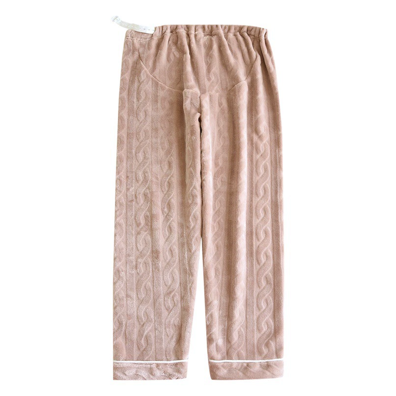 Пижамные штаны для беременных, регулируемые утолщенные Фланелевые штаны на флисовой подкладке, теплые штаны для беременных, осенне-зимние свободные домашние штаны
