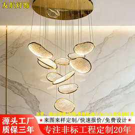楼梯吊灯现代简约复式别墅旋转楼梯间长吊灯个性北欧床头餐厅吧台