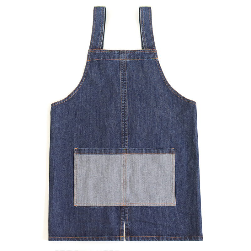 Transfronterizo nuevo delantal vaquero lavable logo personalizado lazos de café ropa de trabajo delantal japonés al por mayor