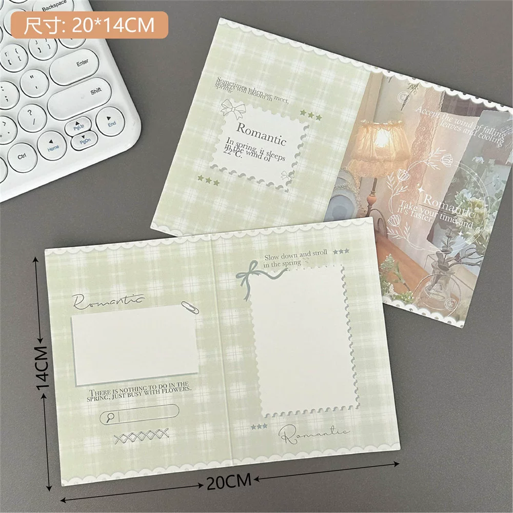 Folding greeting card set, cute designs, assorted postcards & small gift bag
