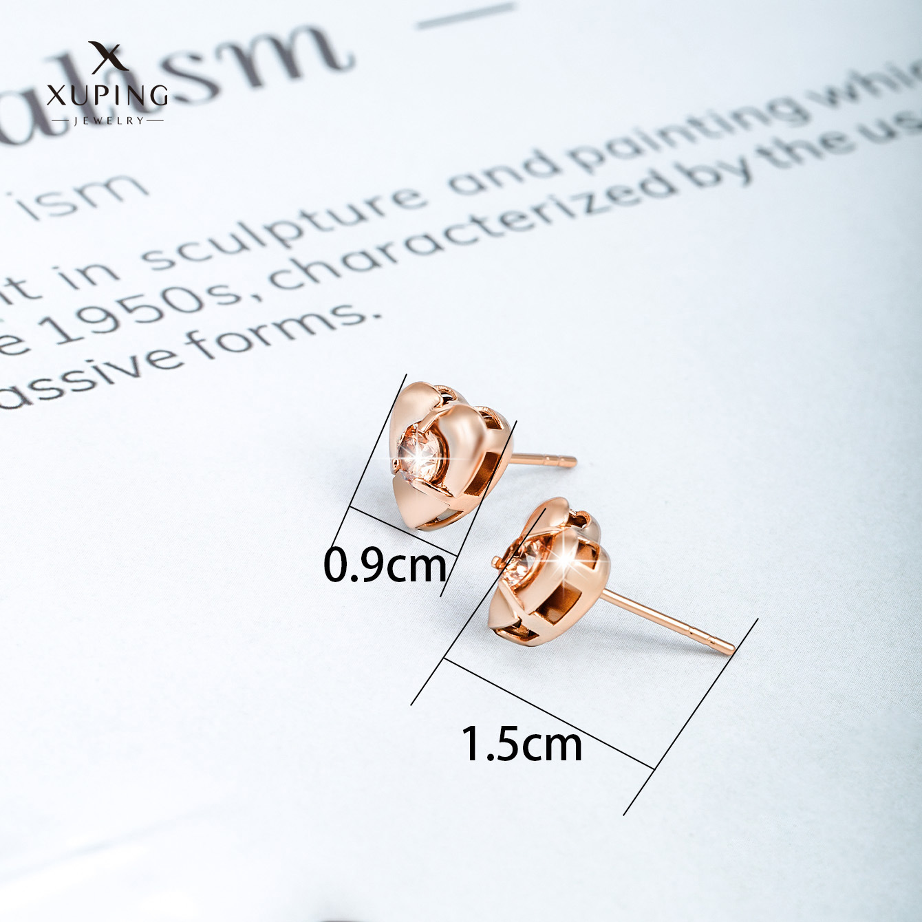 Joyería Xupin colorido tesoro serie de aleación con incrustaciones de circonio encantadores pendientes de las mujeres simples nichos pendientes en forma de corazón al por mayor