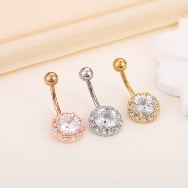 European and American single beads round diamond-golden
