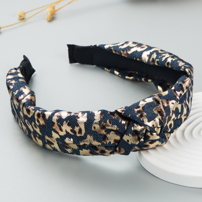 Fashion Sexy Leopard Print Fabric Headband Personality Simple Wide-brim Hair Accessories display picture 3