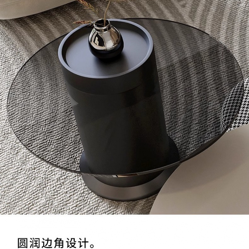 岩板圆形茶几桌客厅家用轻奢现代简约小户型白色奶油高级感设计师|undefined