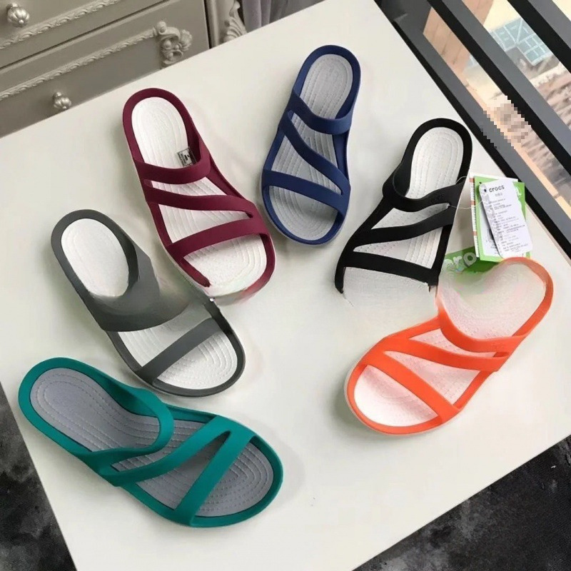 New Women's Flat Soft-Soled Outer Wear Sandals, Trendy Beach Slippers, Black, White, Red, Rice, White, Dark Brown, Dark Blue, Free Shipping Available
