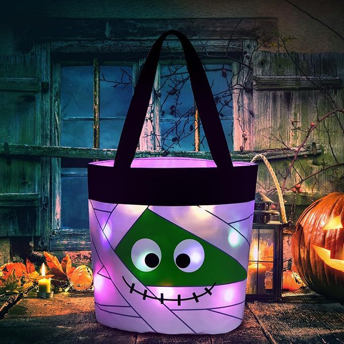 新しいハロウィンゴーストフェスティバル子供のキャンディ誕生日ギフトバッグ LED 発光カボチャバッグ装飾用品ハンドバッグ|undefined