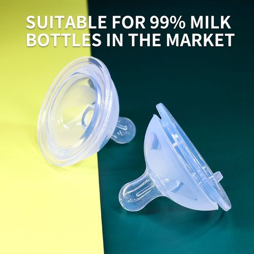 New-style baby silicone feeding nipple, wide-mouth matte finish, 6cm diameter—designed to mimic the natural feel of breastfeeding for that perfect first sip.