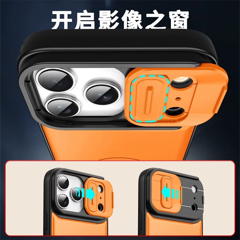Soporte de succión magnética para Apple 17promax, ventana deslizante, iPhone 16, funda a prueba de caídas