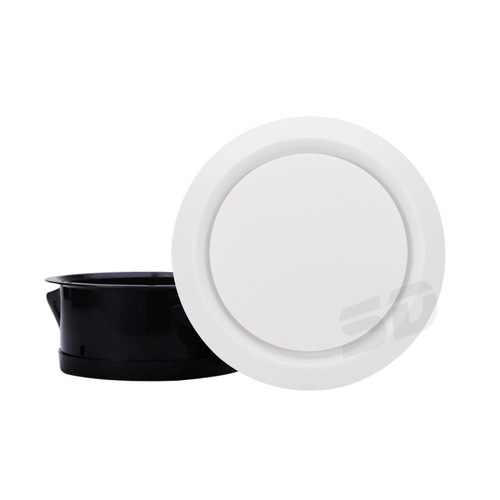 Fresh air system exhaust outlet with oblique blades, round ABS dense mesh air changer, adjustable indoor air outlet and air inlet