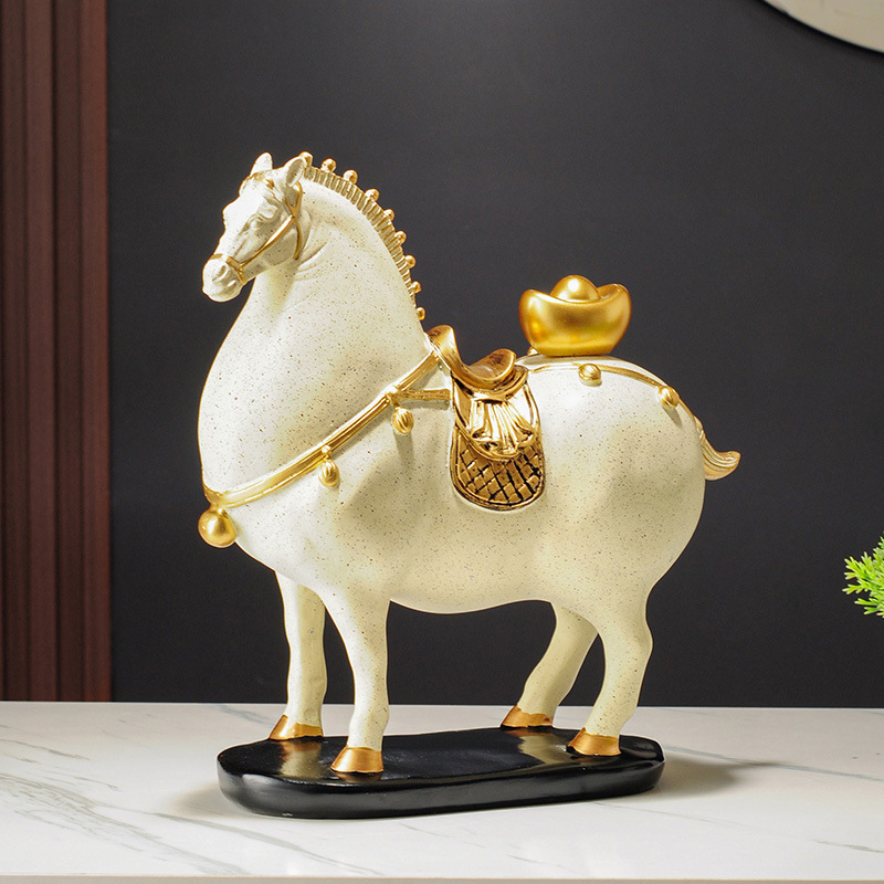 新しい中国風の富と馬の装飾品、リビングルーム、玄関、オフィス、ライトラグジュアリー、ハイエンドの装飾、新しい家の引っ越しギフト|undefined