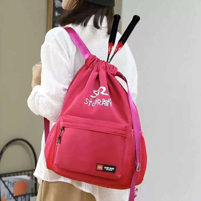 Sports capacious waterproof tennis racket for badminton, case bag, backpack, shoulder bag, drawstring