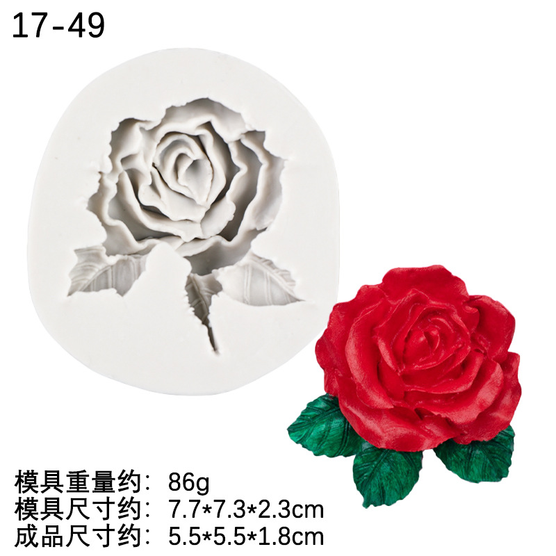Rose flor forma molde de silicona fondant cake chocolate Decoración Accesorios creativos herramientas para hornear