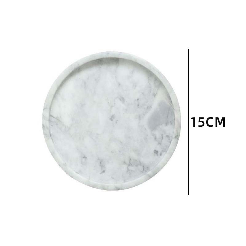 Estilo nórdico decorativo bandeja de mármol natural disco pequeño postre Placa de almacenamiento decoración Placa de visualización
