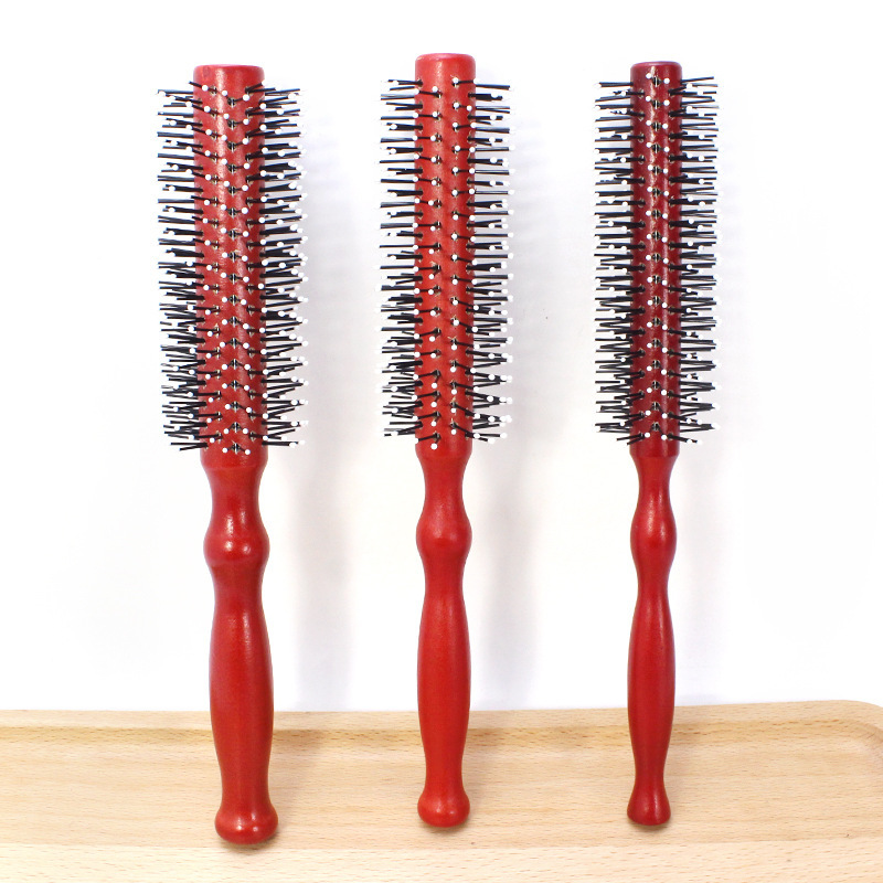 Wholesale Wooden Hair Free Curling Comb Hair Salon Styling Comb Hair Round Roll Comb Fluffy Household Unisex Wholesale Wooden Hair Free Curling Comb Hair Salon Styling Comb Hair Round Roll Comb Fluffy Household Unisex