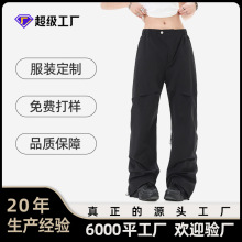 OREETA丨美式压褶设计感休闲西裤男女宽松阔腿松紧腰休闲裤定做