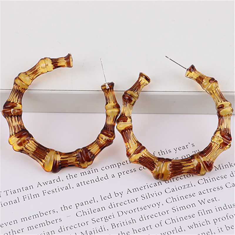 1 Pair Fashion Colorful Transparent Arylic Womenu0027S Hoop Earrings