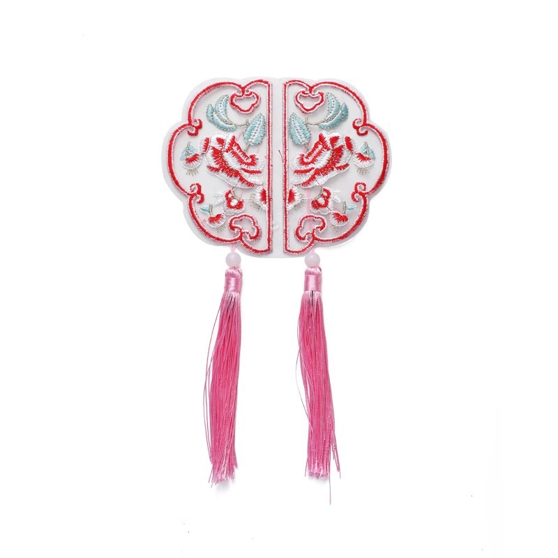 Siete colores, día de la madre, flores florales, bricolaje hecho a mano, nueva pieza de bordado chino, colgante de borla, hebilla de cheongsam de marea nacional